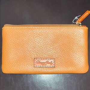 Dooney & Bourke Tan Leather Clutch with ID pocket